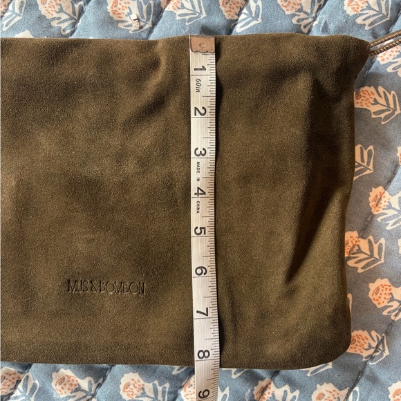 NWT Mus & BomBon Garbanza Green Suede Bag Slouchy Convertible Shoulder Bag - Picture 6 of 7